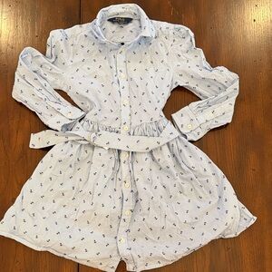 Ralph Lauren Blue & Navy Anchor-Print Button Shirt